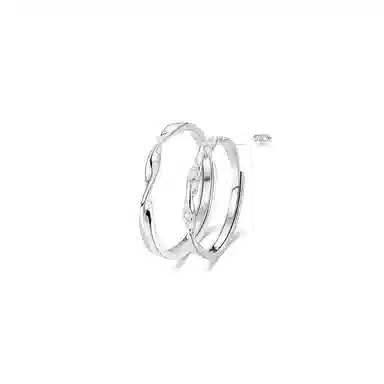 牧言 冷淡风气质简约小众设计高级感 光面立体素圈交织缠绕无尽的爱对戒可调节指环 合金 莫比乌斯戒指 男女同款情侣款