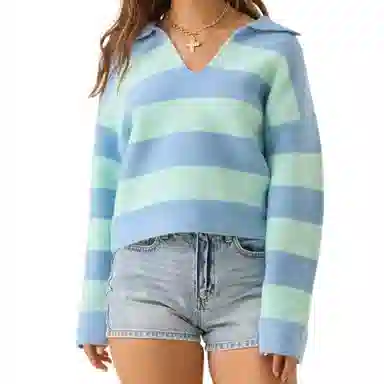 ALTAR'D STATE Stripe Polo Sweater Lyra Polo