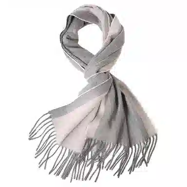 山一丸 羊绒拼色围巾保暖纯色流苏加长时尚潮流秋冬季 围脖 男女同款情侣款