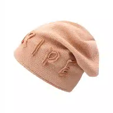 浪莎 日系简约纯色包头帽子大头围显脸小冷帽复古百搭针织 聚酯纤维 绒线帽 男女同款情侣款