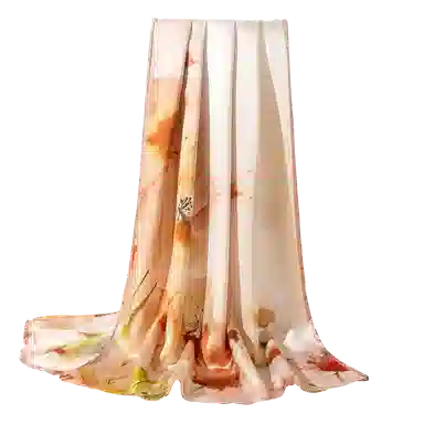 一米画纱 古典国风精致优雅迷梦迷情双层真丝高档气质长款披肩 桑蚕丝 丝巾 女款