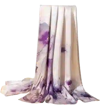 一米画纱 古典国风精致优雅迷梦迷情双层真丝高档气质长款披肩 桑蚕丝 丝巾 女款