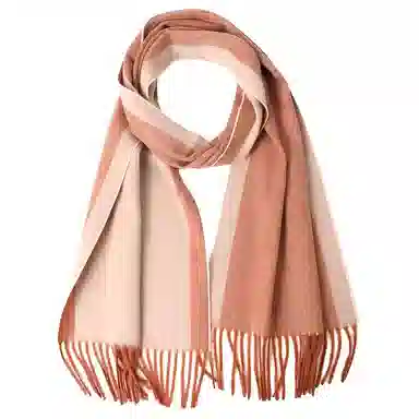 山一丸 羊绒拼色围巾保暖纯色流苏加长时尚潮流秋冬季 围脖 男女同款情侣款