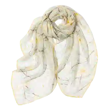 一米画纱 清新飘逸气质外搭披肩大方巾优雅亲肤外出真丝雪纺喷绘防晒 桑蚕丝 丝巾 女款