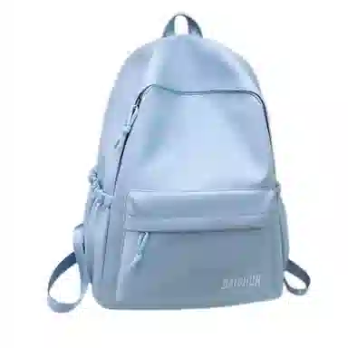 單倉 日系通勤百搭字母设计书包初高中学生大容量通勤百搭书包 尼龙 双肩包 常规 男女同款情侣款 粉色/紫色/黄色/蓝色/卡其色/黑色