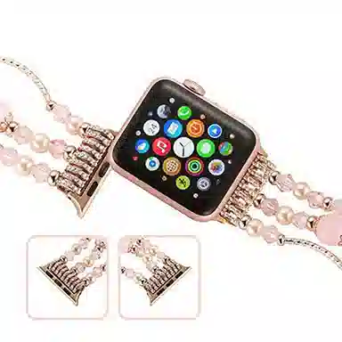 亿祈发 表带 苹果适用 金属 串珠材质 彩珠表链男女通用