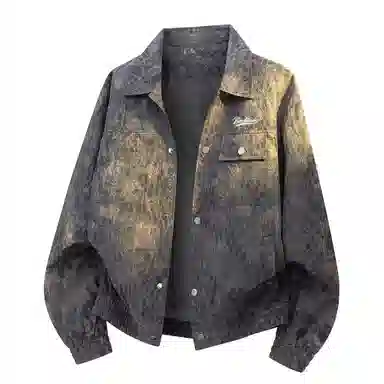 大卫贝肯 美式潮牌通勤无性别主义品牌字母印花复古高街翻领百搭宽松舒适外套夹克 男女同款