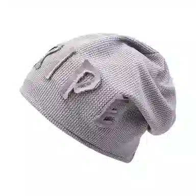 浪莎 日系简约纯色包头帽子大头围显脸小冷帽复古百搭针织 聚酯纤维 绒线帽 男女同款情侣款