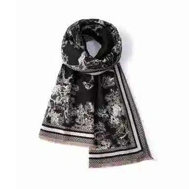 红豆 双面百搭高级感保暖小众外搭披肩 聚酯纤维 绒线围巾 男女同款情侣款