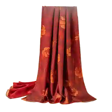 一米画纱 古典国风精致优雅迷梦迷情双层真丝高档气质长款披肩 桑蚕丝 丝巾 女款