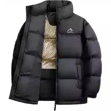 斯巴奴 加厚极寒短款立领拼接面包服时尚百搭保暖通勤羽绒服 男款