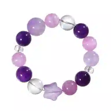 千叶珠宝 「紫霞叠彩· 优雅灵动可爱贵气高端紫色轻奢高级感小众设计款精致百搭#好运天然 紫水晶 手串 男女同款情侣款
