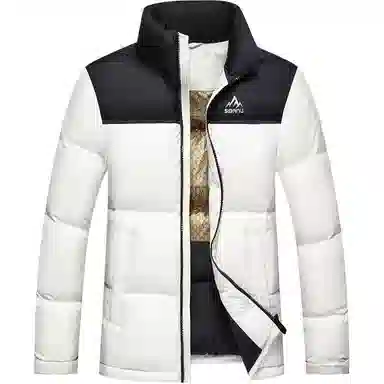 斯巴奴 加厚极寒短款立领拼接面包服时尚百搭保暖通勤羽绒服 男款