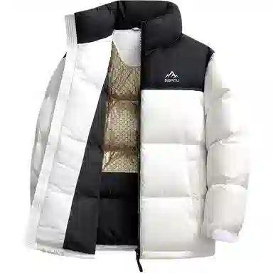 斯巴奴 加厚极寒短款立领拼接面包服时尚百搭保暖通勤羽绒服 男款