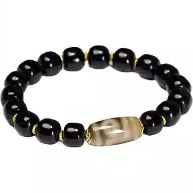 玉临门 【臻藏.文创】聚缘药坑老油珠 招财进宝 达洛珠国潮民族风 玛瑙 玉石手串 通用