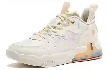 乔丹 防滑耐磨 中帮 板鞋 女款 白橙