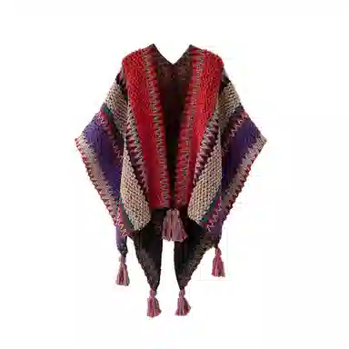 心水好物 外搭复古民族风针织时尚保暖氛围感旅游穿搭保暖 腈纶 披肩 女款