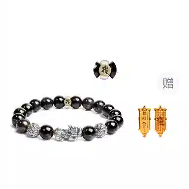 【来财貔貅】 印象眸 新中式多财多福诸事顺遂吞金兽国潮素圈转运珠时尚高级感日常通勤风瑞兽手饰 #好运 黑曜石 手串 男款