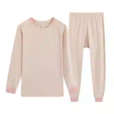 贴身领域 莱卡棉秋衣秋裤青少年纯棉全棉毛衫初中高中学生男士内衣保暖套装 女款