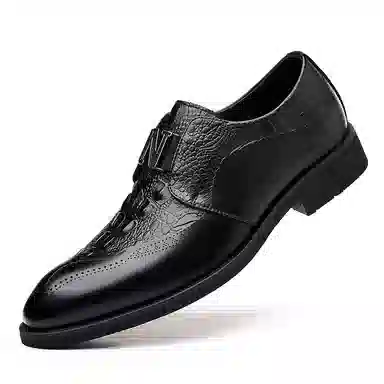 Yiminu Crocodile Brogue Oxford Black