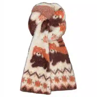 木林森 可爱小浣熊百搭毛绒保暖百搭软糯 仿羊绒 绒线围巾 男女同款情侣款