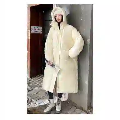 丝絮丝绸 冬季百搭显瘦棉长款保暖大码外套棉服 女款