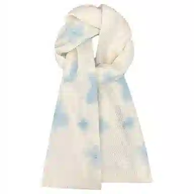 木林森 手绘插画涂鸦卡通薄款可爱毛绒百搭针织围脖 腈纶 绒线围巾 男女同款情侣款