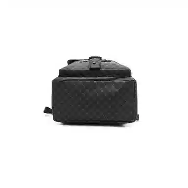 老人头 时尚潮流大容量高级感 合成革 双肩包 常规 男款 黑色