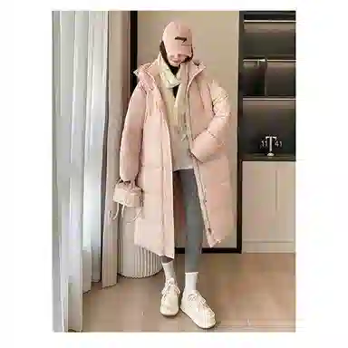 丝絮丝绸 冬季百搭显瘦棉长款保暖大码外套棉服 女款