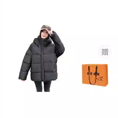 丝絮丝绸 宽松连帽长袖棉服 女款