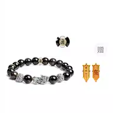 【来财貔貅】 印象眸 新中式多财多福诸事顺遂吞金兽国潮素圈转运珠时尚高级感日常通勤风瑞兽手饰 #好运 黑曜石 手串 男款