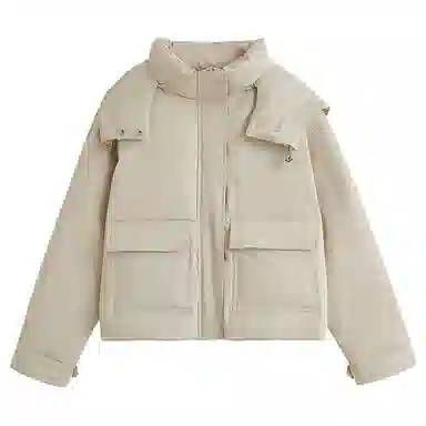 茵曼 百搭简约舒适长袖羽绒服 女款