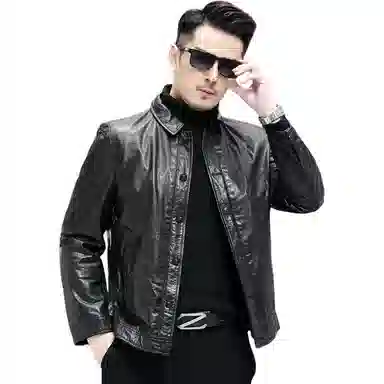 美式复古高档轻奢头层牛皮潮流工装皮夹克皮衣 男款