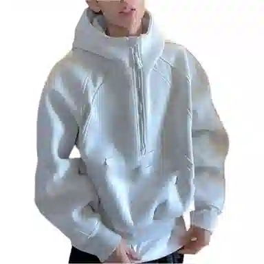 拓菲 美式潮牌高街半拉链连帽男秋季运动休闲帽衫百搭宽松情侣外套卫衣 男女同款