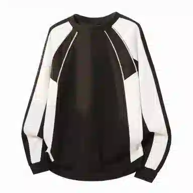 【M-8XL撞色闪耀钻石】布客行 美式复古高街潮牌明线拼接条纹落肩长袖外穿加绒加厚轻奢老钱港风宽松舒适重工重磅华棉百搭卫衣 男女同款