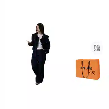 丝絮丝绸 纯色宽松适中圆领长袖截短外套 女款