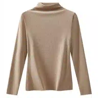 二三二三  高领磨毛堆堆领打底衫柔软亲肤修身保温内衣隐形无痕加绒加厚内搭上衣日常舒适简约百搭保暖上装 女款