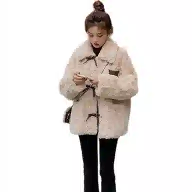 邓大喵 学生中长款小香风韩版宽松皮草 女款