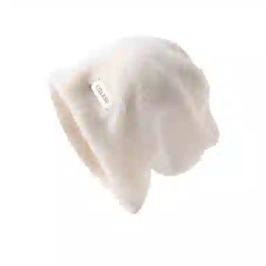 冠辉 白色毛茸茸保暖帽可爱秋冬冷帽护耳显脸小包头帽秋冬季仿兔毛保暖百搭防寒显脸小#好运 毛绒 帽子 女款