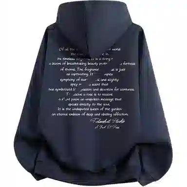 图兰朵 日系潮牌纯色简约基础款字母印花情侣外套潮流休闲重磅宽松时尚卫衣 男女同款