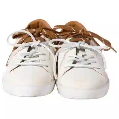 Miu Miu Ruches Leather Sneakers White Brown