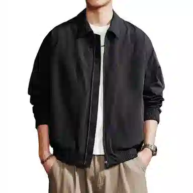 格蓝鹿 美式休闲翻领短款工装风百搭潮牌休闲日系复古外套上衣夹克 男女同款