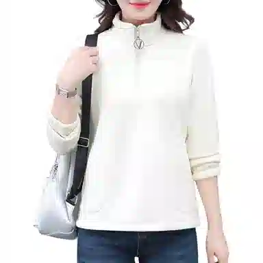左岸 时尚简约舒适柔软百搭设计女士长袖上衣立领修身显瘦显高加厚日常通勤户外运动洋气减龄休闲卫衣 女款