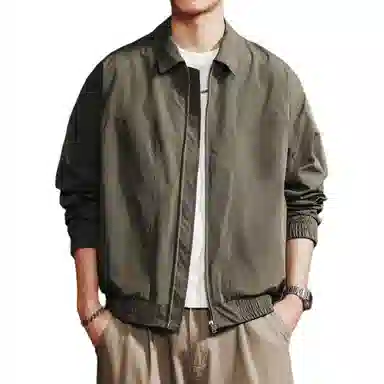 格蓝鹿 美式休闲翻领短款工装风百搭潮牌休闲日系复古外套上衣夹克 男女同款