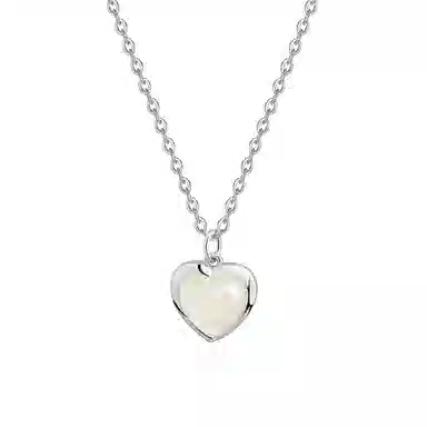 【S925纯银 高品质】 七七银饰 璀璨之心 在逃公主甜美设计 心动轨迹 大颗爱心 浪漫星球甜蜜守护 恋爱频率锁骨链 恋爱告白 玉髓 项链 女款