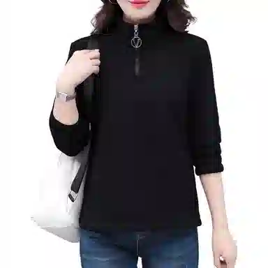 左岸 时尚简约舒适柔软百搭设计女士长袖上衣立领修身显瘦显高加厚日常通勤户外运动洋气减龄休闲卫衣 女款