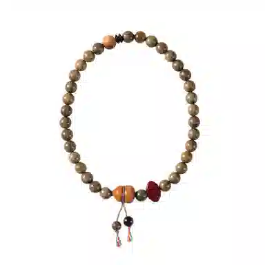 聆听花开 文艺新中式国风气质手持复古民族风小众轻奢高级感优雅国潮双圈葫芦祥云锁盘玩手捻串 福禄吉祥 绿檀 木作手串 男女同款情侣款