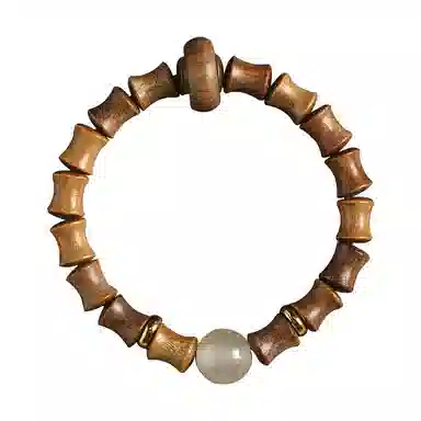 聆听花开 平安喜乐文玩新中式国潮小众设计感简约复古个性轻奢高级感优雅精致文艺民族风手饰品绛颜 绿檀 手串 男女同款情侣款