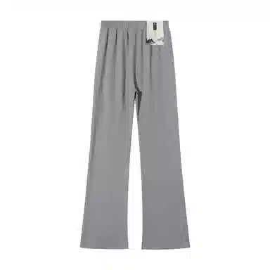 【微喇卫裤显高显瘦】布客行 美式高街简约复古纯色基础款弹力松紧腰抽绳长裤直筒阔腿弯刀垂感舒适免烫百搭针织运动裤休闲裤 男女同款