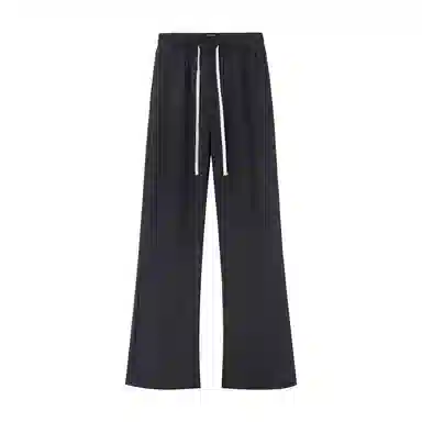 【微喇卫裤显高显瘦】布客行 美式高街简约复古纯色基础款弹力松紧腰抽绳长裤直筒阔腿弯刀垂感舒适免烫百搭针织运动裤休闲裤 男女同款